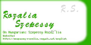 rozalia szepessy business card